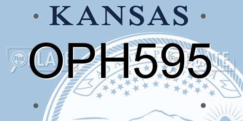 OPH595 Kansas License Plate