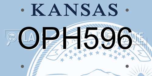 OPH596 Kansas License Plate