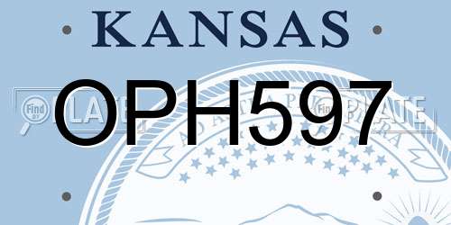 OPH597 Kansas License Plate