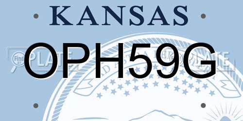 OPH59G Kansas License Plate