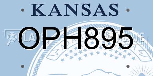 OPH895 Kansas License Plate