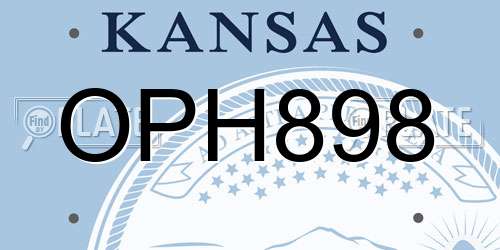 OPH898 Kansas License Plate