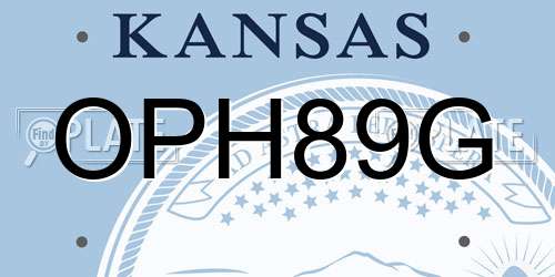 OPH89G Kansas License Plate
