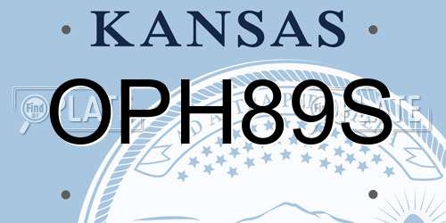 OPH89S Kansas License Plate