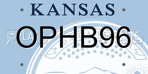 OPHB96 Kansas License Plate