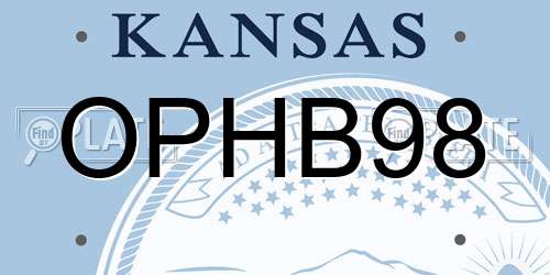 OPHB98 Kansas License Plate