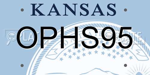 OPHS95 Kansas License Plate