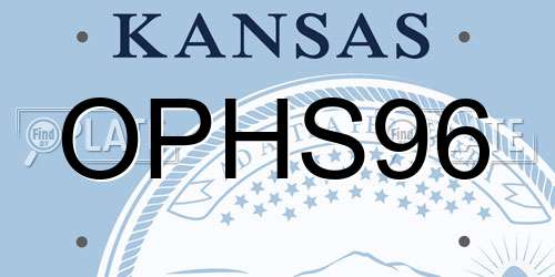OPHS96 Kansas License Plate