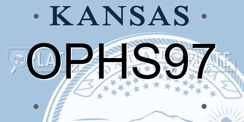OPHS97 Kansas License Plate