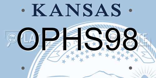 OPHS98 Kansas License Plate