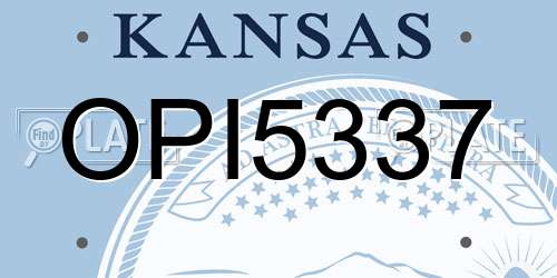 OPI5337 Kansas License Plate
