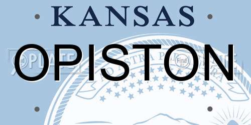 OPISTON Kansas License Plate