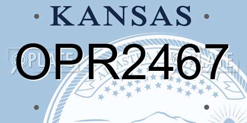 OPR2467 Kansas License Plate