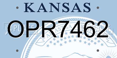 OPR7462 Kansas License Plate