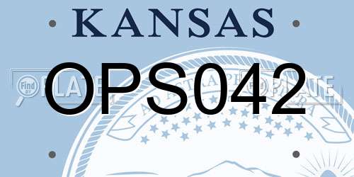 OPS042 Kansas License Plate