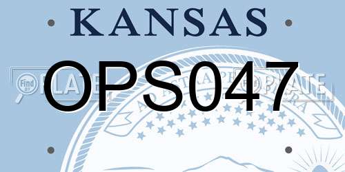 OPS047 Kansas License Plate