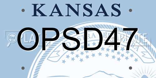 OPSD47 Kansas License Plate