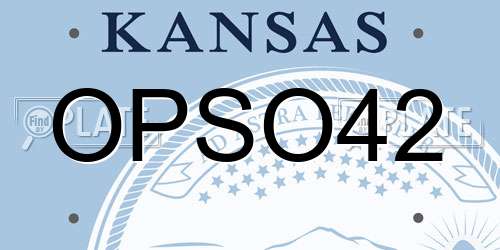 OPSO42 Kansas License Plate