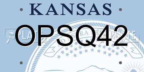OPSQ42 Kansas License Plate