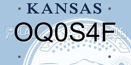 OQ0S4F Kansas License Plate