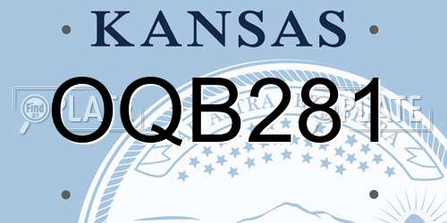 OQB281 Kansas License Plate