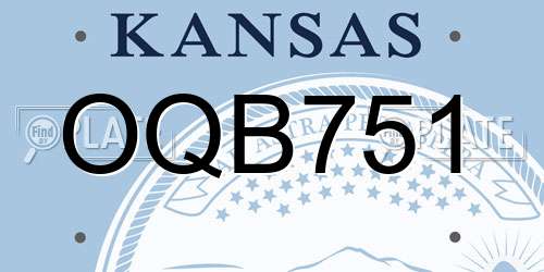 OQB751 Kansas License Plate