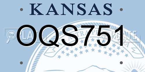 OQS751 Kansas License Plate
