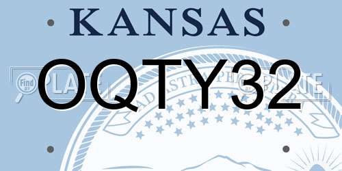 OQTY32 Kansas License Plate