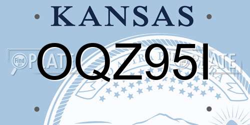 OQZ95I Kansas License Plate