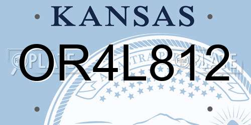 OR4L812 Kansas License Plate