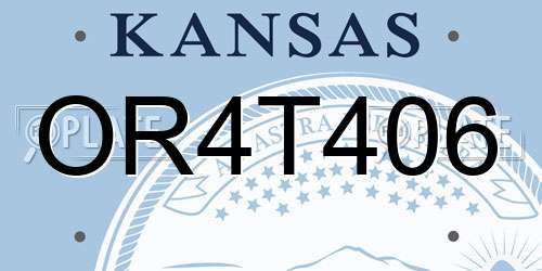 OR4T406 Kansas License Plate