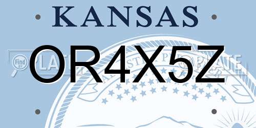 OR4X5Z Kansas License Plate