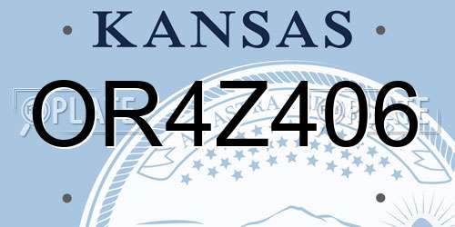 OR4Z406 Kansas License Plate