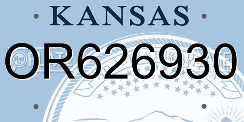 OR626930 Kansas License Plate