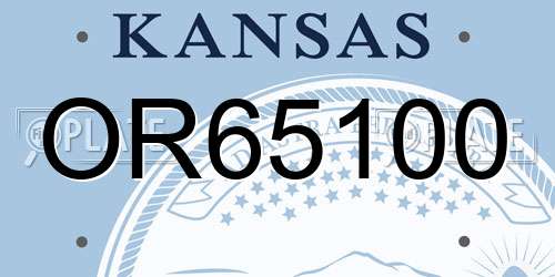 OR65100 Kansas License Plate