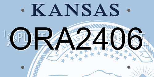 ORA2406 Kansas License Plate