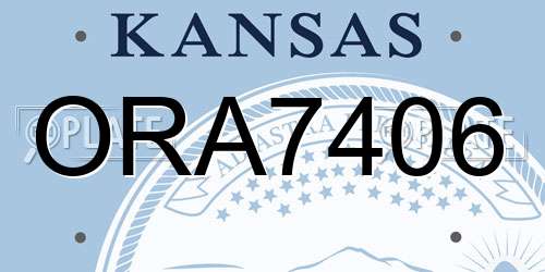 ORA7406 Kansas License Plate