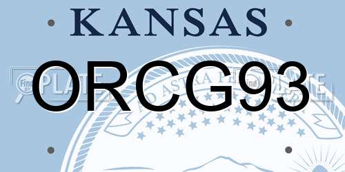 ORCG93 Kansas License Plate