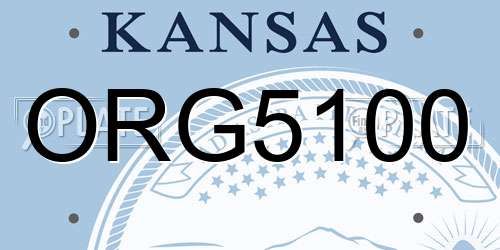 ORG5100 Kansas License Plate