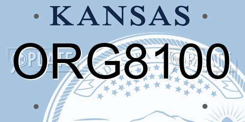 ORG8100 Kansas License Plate