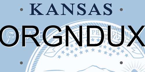 ORGNDUX Kansas License Plate