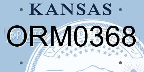 ORM0368 Kansas License Plate