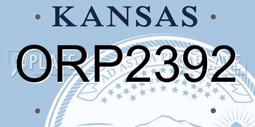 ORP2392 Kansas License Plate