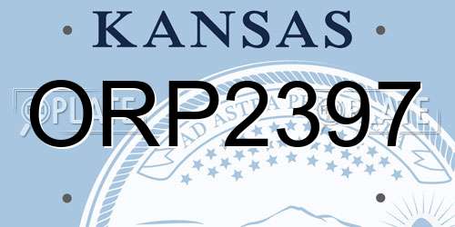 ORP2397 Kansas License Plate