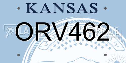 ORV462 Kansas License Plate