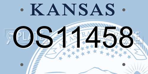 OS11458 Kansas License Plate