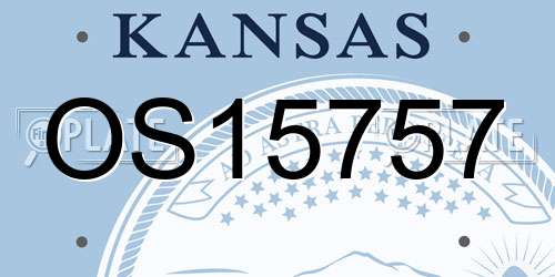 OS15757 Kansas License Plate