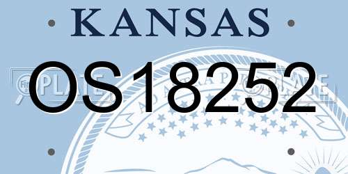 OS18252 Kansas License Plate