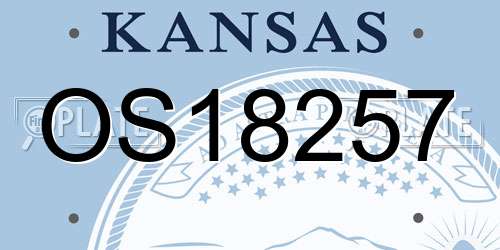 OS18257 Kansas License Plate