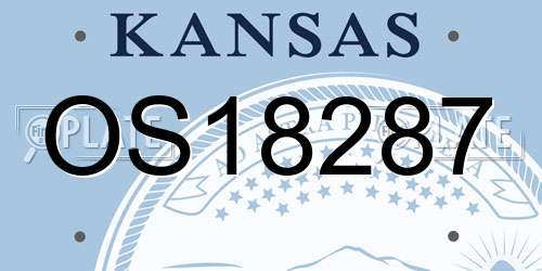 OS18287 Kansas License Plate